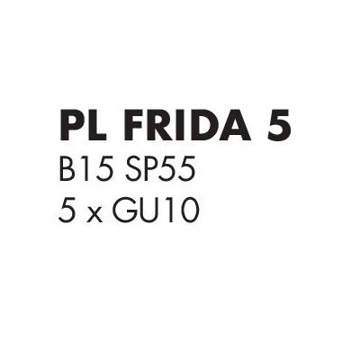 FRIDA PLAFONIERA 5 LUCI IN METALLO BRUNITO CON BRACCI FLESSIBILI E LAMPADINE GU10 LED 5,5W INCLUSE