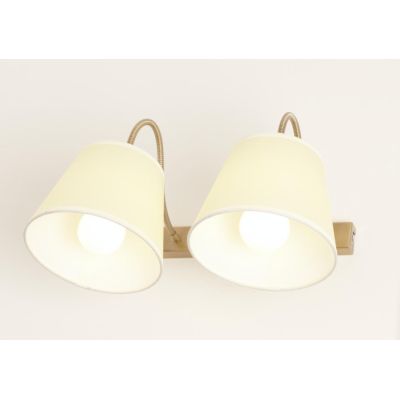 FRIDA SOFT APPLIQUE 2 LUCI CON PARALUMI E BRACCI FLESSIBILI METALLO BRUNITO LAMPADINE ATTACCO E27