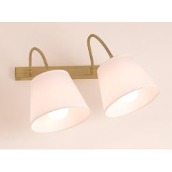FRIDA SOFT APPLIQUE 2 LUCI CON PARALUMI E BRACCI FLESSIBILI METALLO BRUNITO LAMPADINE ATTACCO E27