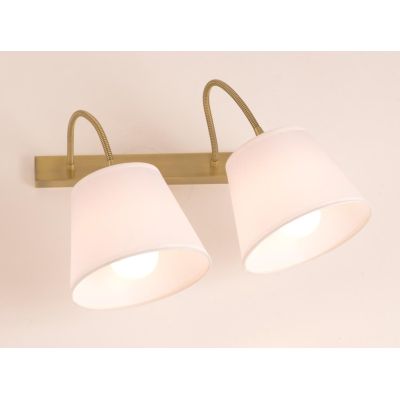 FRIDA SOFT APPLIQUE 2 LUCI CON PARALUMI E BRACCI FLESSIBILI METALLO BRUNITO LAMPADINE ATTACCO E27