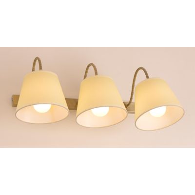 FRIDA SOFT LAMPADA 3 LUCI CON PARALUMI E BRACCI FLESSIBILI METALLO BRUNITO LAMPADINE ATTACCO E27