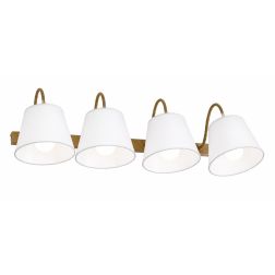FRIDA SOFT LAMPADA DA PARETE 4 LUCI CON PARALUMI E BRACCI FLESSIBILI METALLO BRUNITO LAMPADINE ATTACCO E27 2