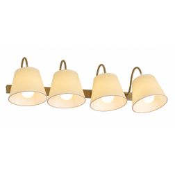 FRIDA SOFT LAMPADA DA PARETE 4 LUCI CON PARALUMI E BRACCI FLESSIBILI METALLO BRUNITO LAMPADINE ATTACCO E27