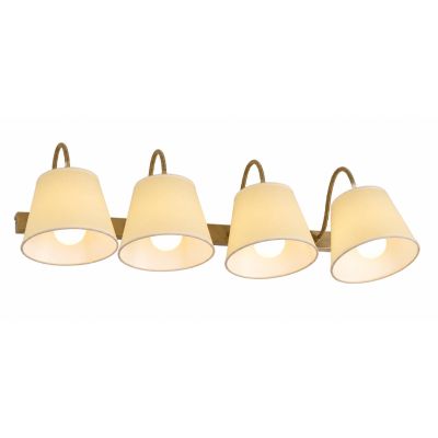 FRIDA SOFT LAMPADA DA PARETE 4 LUCI CON PARALUMI E BRACCI FLESSIBILI METALLO BRUNITO LAMPADINE ATTACCO E27