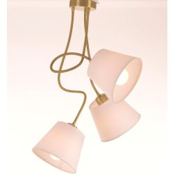 FRIDA SOFT PLAFONIERA 3 LUCI PARALUMI IN PERGAMENA, BRACCI FLESSIBILI IN METALLO BRUNITO LAMPADINE ATTACCO E27 2
