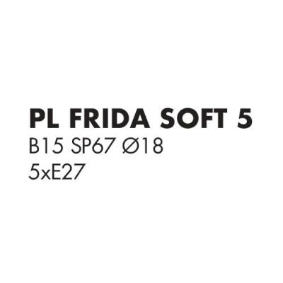 FRIDA SOFT PLAFONIERA 5 LUCI PARALUMI IN PERGAMENA, BRACCI FLESSIBILI IN METALLO BRUNITO LAMPADINE ATTACCO E27