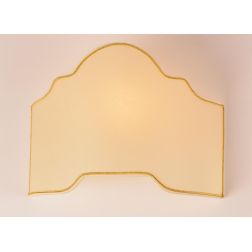 VENTOLA 35 SAGOMATA IN PERGAMENA AVORIO CON BORDINO IN ORO Illuminando - Cristalensi Shop Online
