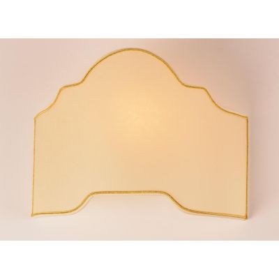 VENTOLA 35 SAGOMATA IN PERGAMENA AVORIO CON BORDINO IN ORO Illuminando - Cristalensi Shop Online