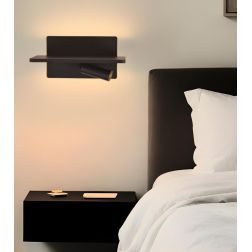OSCAR APPLIQUE LED 11W 3000K CON MENSOLA E LUCE ORIENTABILE E CON PORTA USB E DOPPIA ACCENSIONE