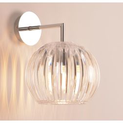 SCINTILLA LAMPADA DA PARETE CROMO DIFFUSORE IN ACRILICO TRASPARENTE MODERNA LAMPADINA ATTACCO E27 2