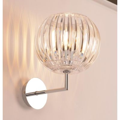 SCINTILLA LAMPADA DA PARETE CROMO DIFFUSORE IN ACRILICO TRASPARENTE MODERNA LAMPADINA ATTACCO E27