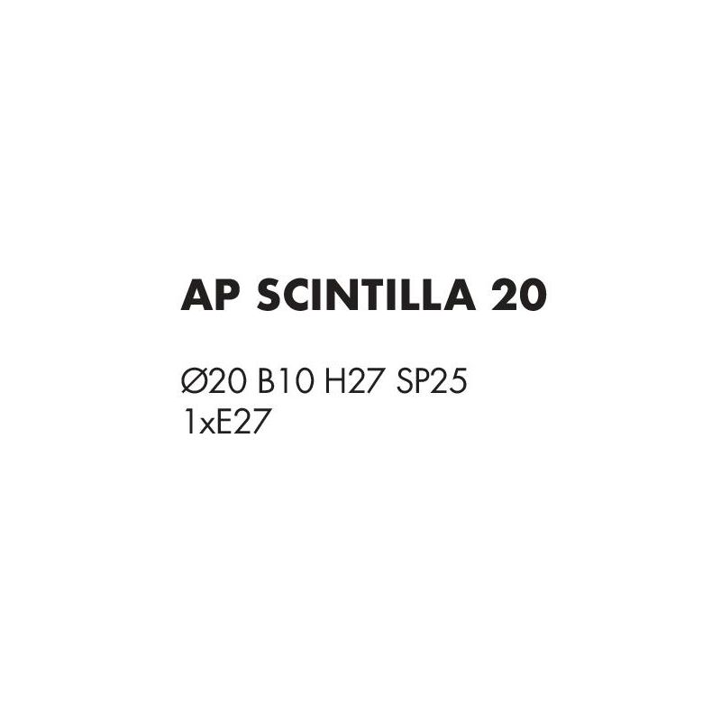 SCINTILLA LAMPADA DA PARETE CROMO DIFFUSORE IN ACRILICO TRASPARENTE MODERNA LAMPADINA ATTACCO E27