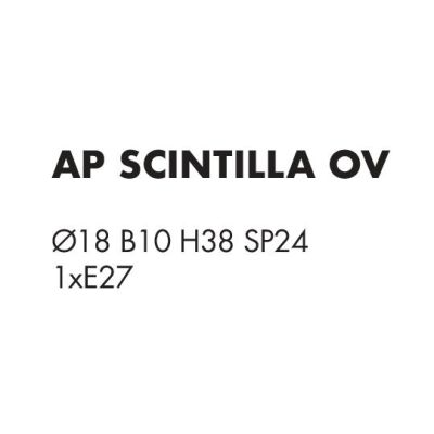 SCINTILLA LAMPADA DA PARETE OVALE CROMO DIFFUSORE IN ACRILICO TRASPARENTE MODERNA LAMPADINA ATTACCO E27
