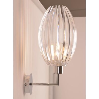 SCINTILLA LAMPADA DA PARETE OVALE CROMO DIFFUSORE IN ACRILICO TRASPARENTE MODERNA LAMPADINA ATTACCO E27