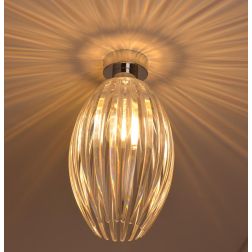 SCINTILLA PLAFONIERA OVALE IN ACRILICO TRASPARENTE E METALLO CROMO MODERNA LAMPADINA ATTACCO E27 2