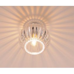 SCINTILLA PLAFONIERA ROTONDA IN ACRILICO TRASPARENTE 3 MISURE MODERNA LAMPADINA ATTACCO E27