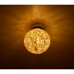 NIDO PLAFONIERA PICCOLA IN CORDA BIANCA DIAMETRO 13 CM DI ILLUMINANDO Illuminando - Cristalensi Shop Online 2