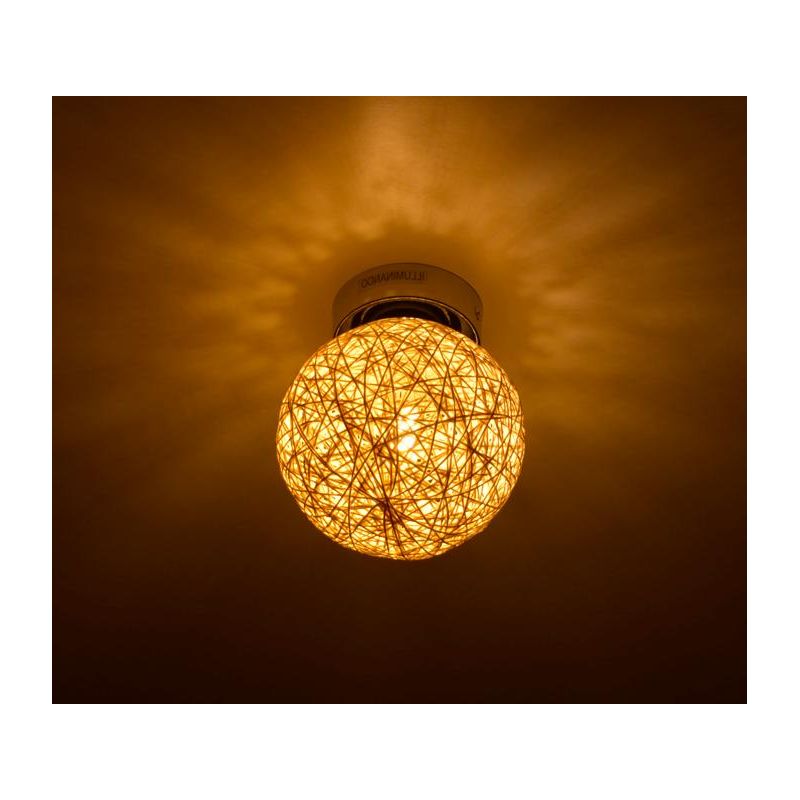 NIDO PLAFONIERA PICCOLA IN CORDA BIANCA DIAMETRO 13 CM DI ILLUMINANDO Illuminando - Cristalensi Shop Online