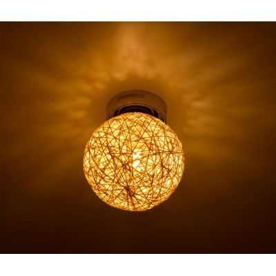 NIDO MEDIA PLAFONIERA IN CORDA BIANCA INCOLLATA DIAMETRO 18 CM Illuminando - Cristalensi Shop Online