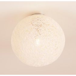 NIDO GRANDE PLAFONIERA IN CORDA INCOLLATA BIANCA DIAMETRO 35 CM DI ILLUMINADO Illuminando - Cristalensi Shop Online 2