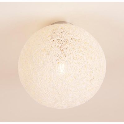 NIDO GRANDE PLAFONIERA IN CORDA INCOLLATA BIANCA DIAMETRO 35 CM DI ILLUMINADO Illuminando - Cristalensi Shop Online