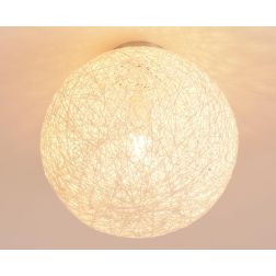 NIDO XL PLAFONIERA IN CORDA BIANCA INCOLLATA DIAMETRO 50 CM DI ILLUMINANDO Illuminando - Cristalensi Shop Online