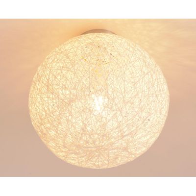 NIDO XL PLAFONIERA IN CORDA BIANCA INCOLLATA DIAMETRO 50 CM DI ILLUMINANDO Illuminando - Cristalensi Shop Online