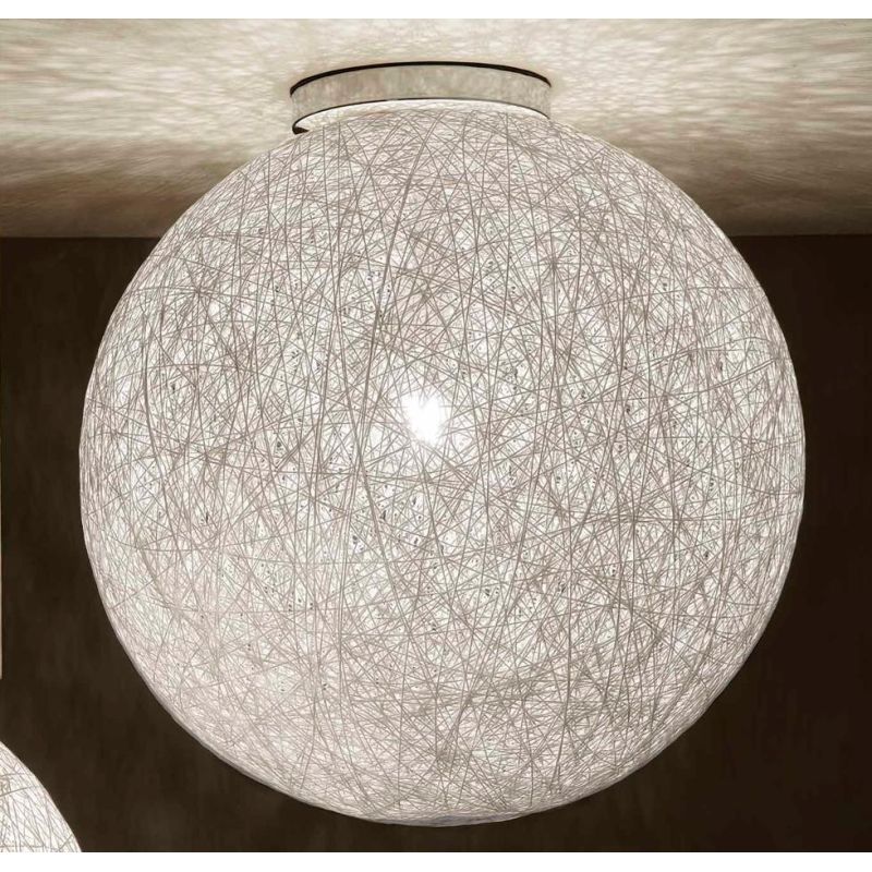 NIDO XL PLAFONIERA IN CORDA BIANCA INCOLLATA DIAMETRO 50 CM DI ILLUMINANDO Illuminando - Cristalensi Shop Online
