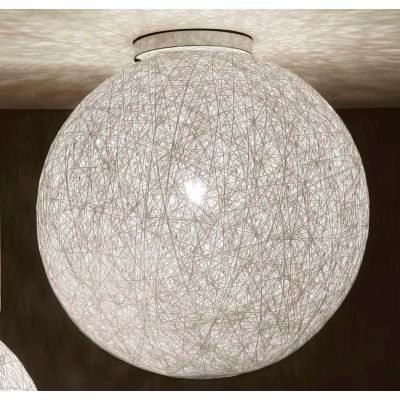 NIDO XL PLAFONIERA IN CORDA BIANCA INCOLLATA DIAMETRO 50 CM DI ILLUMINANDO Illuminando - Cristalensi Shop Online