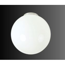 SFERA PICCOLA PLAFONIERA IN VETRO BIANCO LUCIDO MONTATURA CROMO DIAMETRO 15 CM Illuminando - Cristalensi Shop Online