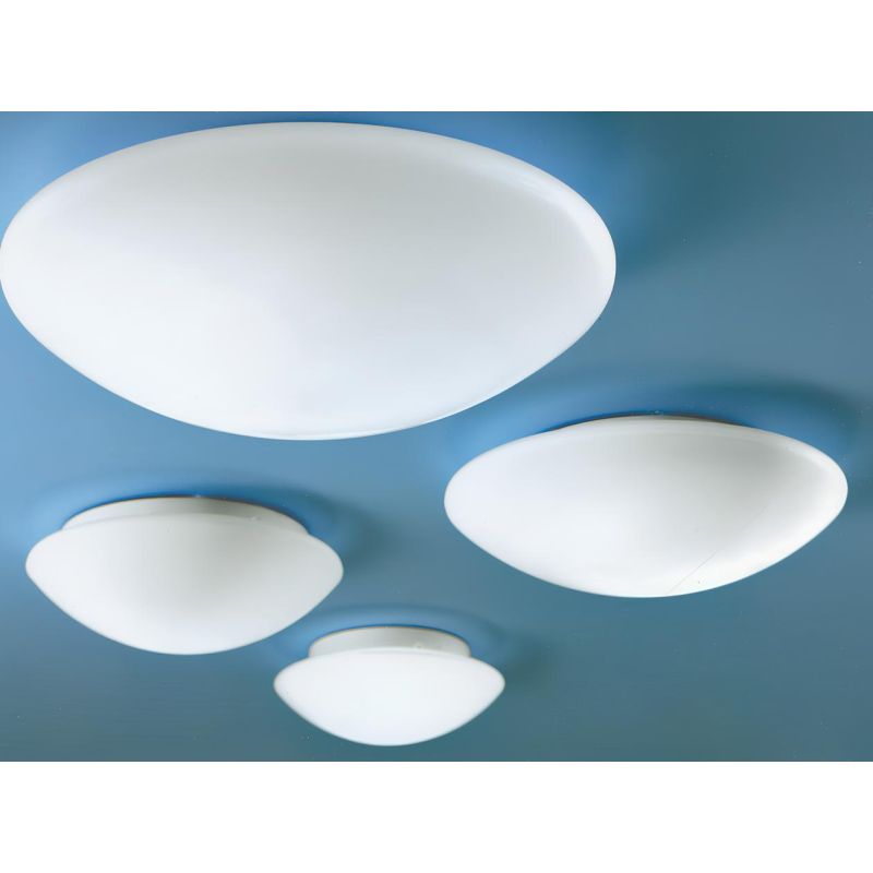 SOLE DIAMETRO 20 CM PLAFONIERA IN VETRO BIANCO LATTE SATINATO Illuminando - Cristalensi Shop Online
