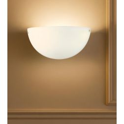 MIRA APPLIQUE A VASCHETTA IN VETRO BIANCO SATINATO LAMPADINA ATTACCO E27 STILE CLASSICO