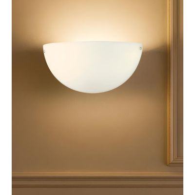 MIRA APPLIQUE A VASCHETTA IN VETRO BIANCO SATINATO LAMPADINA ATTACCO E27 STILE CLASSICO