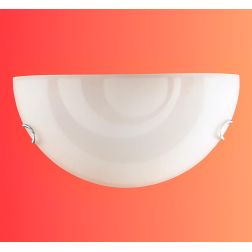 GIRO APPLIQUE CLASSICA A VASCHETTA IN VETRO BIANCO SATINATO LAMPADINA ATTACCO E27