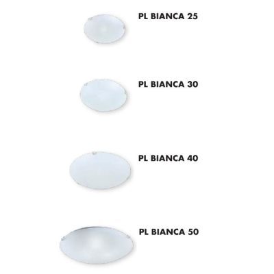 BIANCA LAMPADA DA SOFFITTO ROTONDA 4 MISURE IN VETRO BIANCO SATINATO LAMPADINE ATTACCO E27