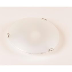 BIANCA LAMPADA DA SOFFITTO ROTONDA 4 MISURE IN VETRO BIANCO SATINATO LAMPADINE ATTACCO E27
