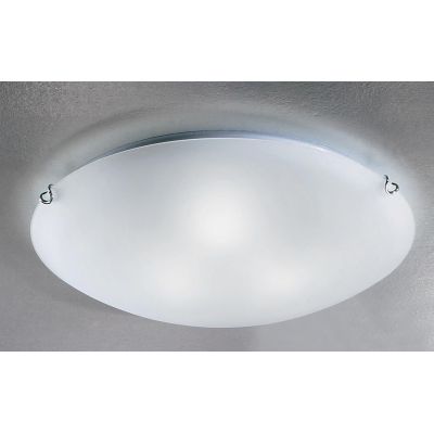 BIANCA LAMPADA DA SOFFITTO ROTONDA 4 MISURE IN VETRO BIANCO SATINATO LAMPADINE ATTACCO E27