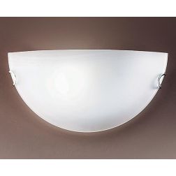 BIANCA APPLIQUE CLASSICA A VASCHETTA IN VETRO BIANCO SATINATO LAMPADINA ATTACCO E27