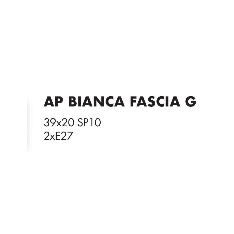 BIANCA APPLIQUE A FASCIA IN VETRO CURVO BIANCO SATINATO CON LAMPADINE ATTACCO E27 CLASSICA