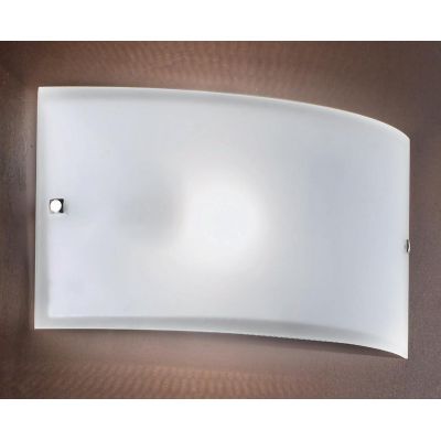 BIANCA APPLIQUE A FASCIA IN VETRO CURVO BIANCO SATINATO CON LAMPADINE ATTACCO E27 CLASSICA