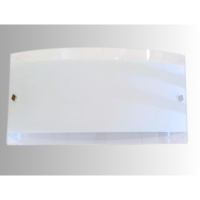 ARIA LAMPADA DA PARETE IN VETRO BIANCO BORDO TRASPARENTE LUCE DIFFUSA Illuminando - Cristalensi Shop Online