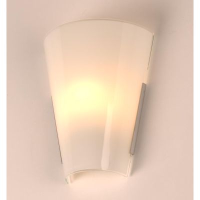 TEGOLA APPLIQUE IN VETRO BIANCO LUCIDO CON PORTALAMPADE 1XE27 ECONOMICO ILLUMINANDO Illuminando - Cristalensi Shop Online