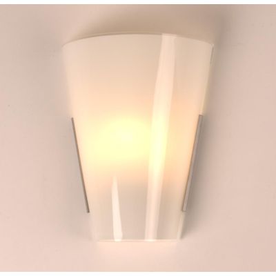 TEGOLA APPLIQUE IN VETRO BIANCO LUCIDO CON PORTALAMPADE 1XE27 ECONOMICO ILLUMINANDO Illuminando - Cristalensi Shop Online
