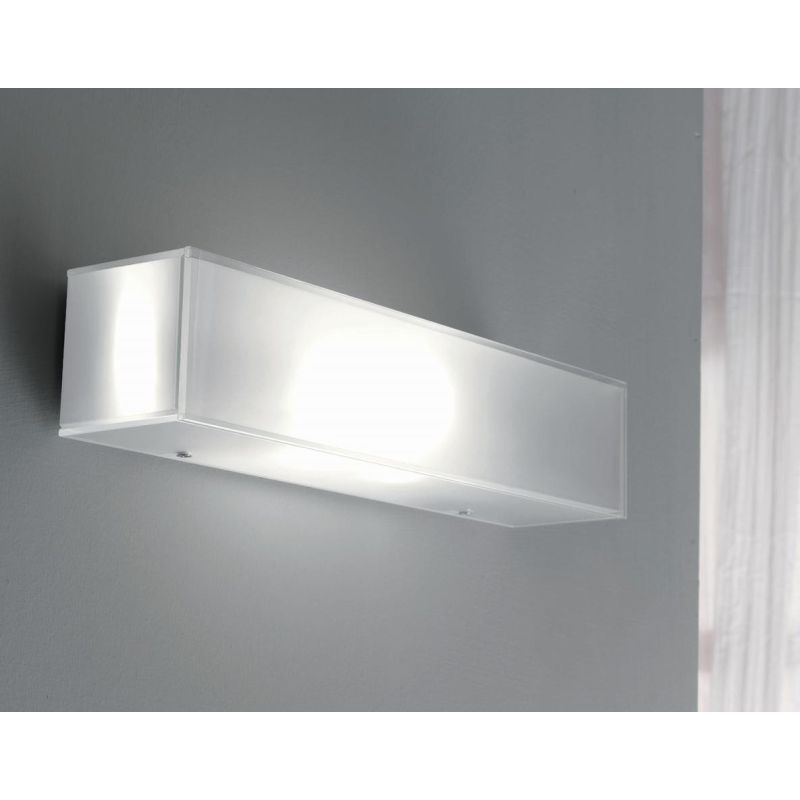 CUBIC PARETE/SOFFITTO LAMPADA IN VETRO BIANCO LATTE LUCIDO 2XE27 Illuminando - Cristalensi Shop Online