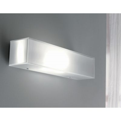 CUBIC PARETE/SOFFITTO LAMPADA IN VETRO BIANCO LATTE LUCIDO 2XE27 Illuminando - Cristalensi Shop Online