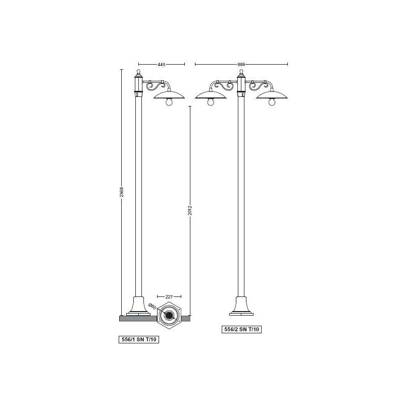 Palo esterno in alluminio altezza 220 cm Garden Luce - Cristalensi Shop Online
