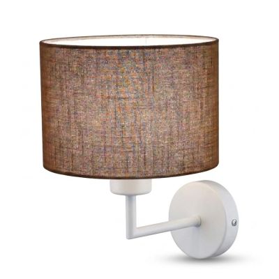 CILINDRO LAMPADA DA PARETE IN METALLO 5 COLORI CON PARALUME IN TESSUTO DI LINO 3 COLORI LAMPADINA ATTACCO E27