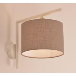 PUB APPLIQUE BIANCA O NERA CON PARALUME D20 CM IN TESSUTO DI LINO 3 COLORI LAMPADINA ATTACCO E27 2