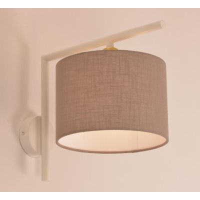 PUB APPLIQUE BIANCA O NERA CON PARALUME D20 CM IN TESSUTO DI LINO 3 COLORI LAMPADINA ATTACCO E27