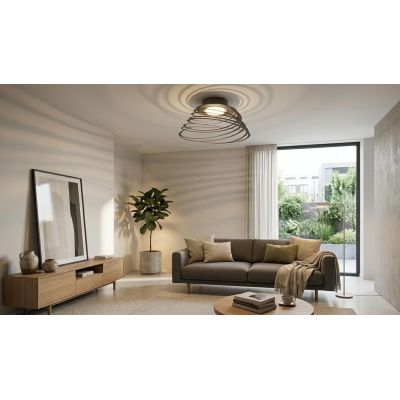 MOLLA PLAFONIERA ORIGINALE IN 3 MISURE METALLO ANTRACITE, BIANCO O SABBIA LAMPADINE ATTACCO GX53 MODERNA
